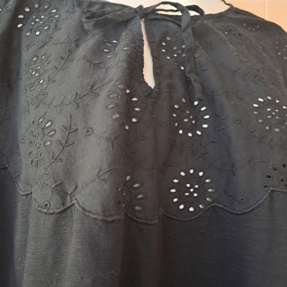 STYLE  Y COM Embroidered  BlackBlause Women Size XL - Picture 3 of 11